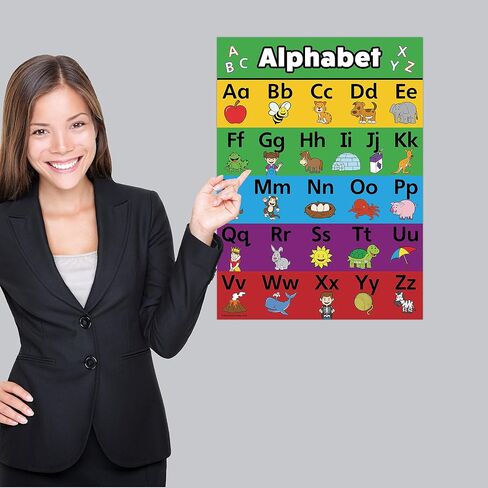 Palace Learning 3 Pack - ABC Alphabet + Numbers 1-100 + Shapes Poster Set - Toddler Education Charts (LAMINATED, 18" x 24") in Kuwait