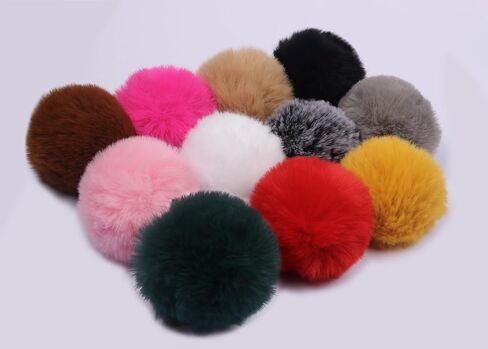 YYCRAFT Jumbo Faux Fur Fluffy Pom Pom Ball Classic Colors for Hat Shoes Scarves Bag Charms 3.5 Inch,11 Colors in Kuwait
