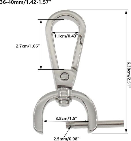 4 PCS Swivel Clasp Hooks,SAFYY Detachable Snap Hook W/Screw Bar Heavy Duty,3/4 Inches D Ring Swivel Lobster Claw Clasp with Screwdriver for Lanyard Bag Leather Craft Purse Hardware DIY Bag-Gunmetal in Kuwait
