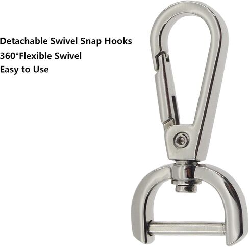 4 PCS Swivel Clasp Hooks,SAFYY Detachable Snap Hook W/Screw Bar Heavy Duty,3/4 Inches D Ring Swivel Lobster Claw Clasp with Screwdriver for Lanyard Bag Leather Craft Purse Hardware DIY Bag-Gunmetal in Kuwait