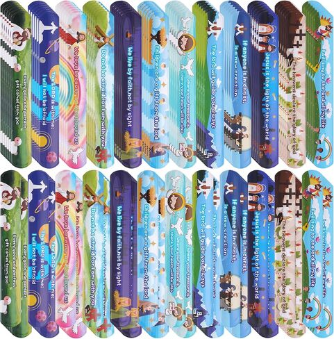Kolewo4ever 144 Pieces Bible Verses Slap Bracelets, Religious Christian Slap Bracelets, Scripture Inspirational Bible Wristbands, 12 Styles in Kuwait