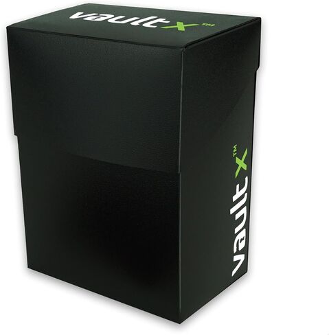 Vault X Deck Box and 100 Black Card Sleeves - Medium Size for 70-80 Sleeved Cards - PVC Free Card Holder for TCG (Medium + 100) in Kuwait