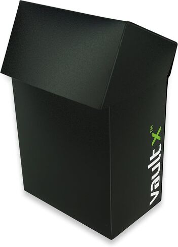 Vault X Deck Box and 100 Black Card Sleeves - Medium Size for 70-80 Sleeved Cards - PVC Free Card Holder for TCG (Medium + 100) in Kuwait