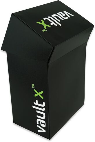Vault X Deck Box and 100 Black Card Sleeves - Medium Size for 70-80 Sleeved Cards - PVC Free Card Holder for TCG (Medium + 100) in Kuwait