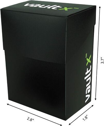 Vault X Deck Box and 100 Black Card Sleeves - Medium Size for 70-80 Sleeved Cards - PVC Free Card Holder for TCG (Medium + 100) in Kuwait