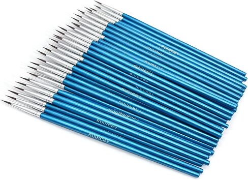 RUIHCBY[60 Pack] Pointed Round Painting Brush,Hand Made Thread Drawing Brush,Detail Paint Brush,Nail Brushes for Painting,Coloring by Acrylic, Oil and Watercolor for Artist,Students(M(#00)) in Kuwait