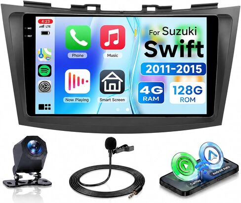for Suzuki Swift 2011-2015 Android Stereo Support Wireless Carplay Android Auto with 9" Touchscreen 2+32G with Phonelink WiFi GPS Navigation Bluetooth FM Radio Receiver Backup Camera External Mic in Kuwait