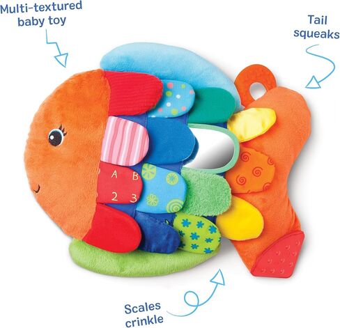 Melissa & Doug Flip Fish Soft Baby Toy - Tummy Time Sensory Toy with Taggies for Infants in Kuwait