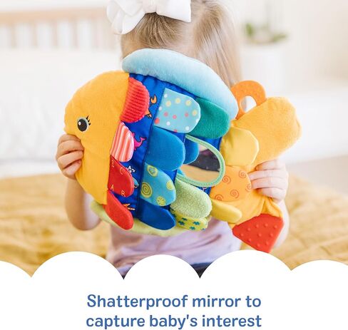 Melissa & Doug Flip Fish Soft Baby Toy - Tummy Time Sensory Toy with Taggies for Infants in Kuwait
