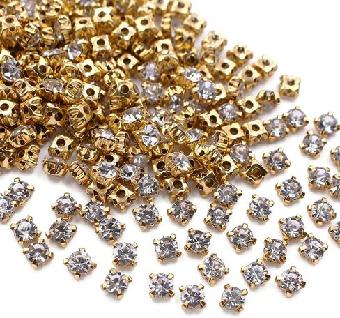3mm-10mm Glod Sew On Rhinestones Trim Claw Rhinestones Shiny Crystal Stones Beads Clothing Sewing Accessories (10mm 72pcs) in Kuwait