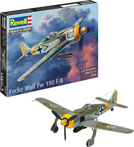 Revell GmbH 63898 Model Set Focke Wulf Fw190 F-8 Including Paints, Glue & Brush, Luftwaffe Camouflage, 1:72 in Kuwait