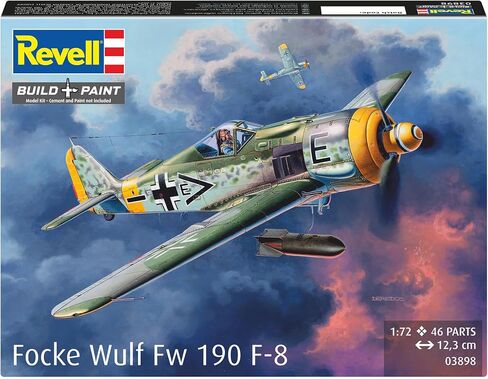 Revell GmbH 63898 Model Set Focke Wulf Fw190 F-8 Including Paints, Glue & Brush, Luftwaffe Camouflage, 1:72 in Kuwait