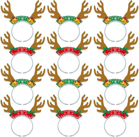 WEEPA 12PCS Reindeer Antlers Headband Christmas Party Decorations Christmas Party Headbands Holiday Costume Party in Kuwait