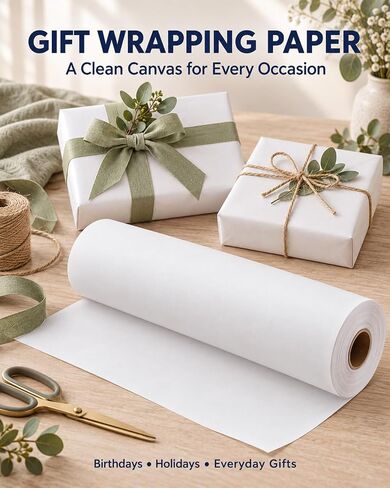 Kraft Wrapping Paper Roll,100 Feet Recyclable Paper Kraft Packing Paper for Packing, Moving, Gift Wrapping, Postal, Shipping, Parcel, Wall Art, Crafts, Bulletin Boards, Floor Covering (Black) in Kuwait