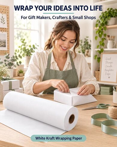 Kraft Wrapping Paper Roll,100 Feet Recyclable Paper Kraft Packing Paper for Packing, Moving, Gift Wrapping, Postal, Shipping, Parcel, Wall Art, Crafts, Bulletin Boards, Floor Covering (Black) in Kuwait