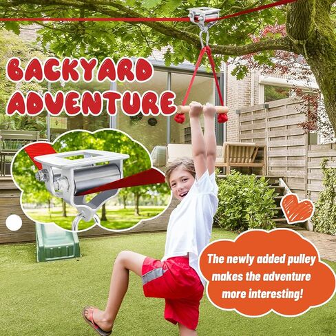 Ninja Warrior Obstacle Course for Kids，60ft Ninja Slackline-with 8 Pcs Accessories,Tree Protector & Carry Bag Ninja Course for Kids Outside-Backyard Zip Line for Kids in Kuwait