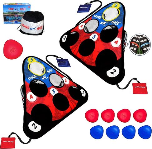 Gifts for Swimming Pool Owners | SKIP NN' HOLE Pool Game | Well Made, Floats, Easy Setup | Stonne Skipping Meets Pool Cornhole | Pool Games for Adults and Family | Pool Toys for All Ages | in Kuwait