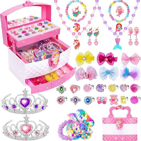 Toys for Girls,Princess Dress Up Clothes for Little Girls,Toddler Princess Girl Toys Age 4-5,Kids Toys for 3 4 5 6 7 Year Old Costume Set with Skirts,Shoes,Crowns,Christmas Birthday Gifts for Girls in Kuwait