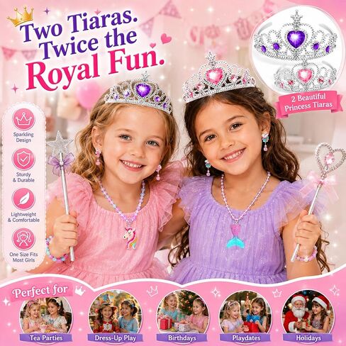 Toys for Girls,Princess Dress Up Clothes for Little Girls,Toddler Princess Girl Toys Age 4-5,Kids Toys for 3 4 5 6 7 Year Old Costume Set with Skirts,Shoes,Crowns,Christmas Birthday Gifts for Girls in Kuwait