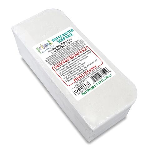 Primal Elements Triple Butter Soap Base (Mango, Shea, and Cocoa Butter) - Moisturizing Melt and Pour Glycerin Soap Base for Crafting and Soap Making, Vegan, Cruelty Free, Easy to Cut - 10 Pound in Kuwait