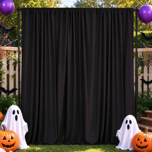 White Backdrop Polyester Background Drapes 10ft x 8ft Photography Backdrop Outdoor Wedding Curtain Backdrop 2 Panels 5ft x 8ft in Kuwait