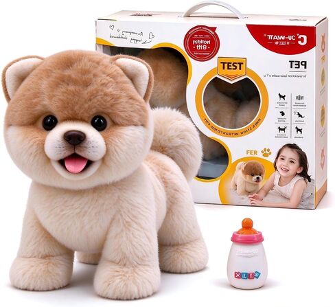 CU-MATE Interactive Pet Ragdoll Cat,Electric Plush Toy Cat,Robot Stuffed Cat with Walking/Nodding/Tail Wagging/Barking/Drinking Milk, Gift for Girls Boys in Kuwait