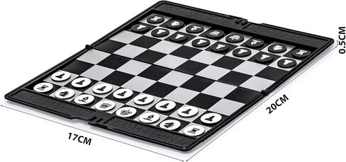 Yellow Mountain Imports Large 2-in-1 Travel Magnetic Chess & Checkers Board Game Set - 14 Inches in Kuwait
