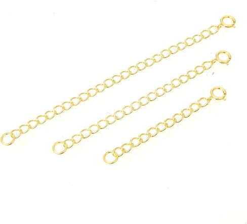 1pc Adabele Authentic Gold Plated Sterling Silver Chain Extender with Clasp Strong Removable Adjustable 2 inch Cable Chain Extension for Necklace Bracelet Anklet Jewelry Making SS306-2 in Kuwait