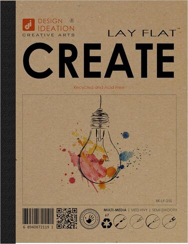 تصميم الأفكار المسطحة للوسائط المتعددة كراسة الرسم. كتاب رسم ورقي قابل للإزالة لأقلام الرصاص والحبر وأقلام التحديد والفحم والدهانات المائية. رائعة للفن والتصميم والتعليم. 8.5 بوصة × 11 بوصة in Kuwait