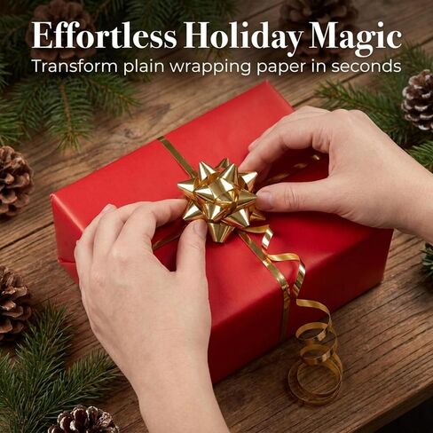 30 Christmas Self Adhesive Gift Bows and 8 Rolls of Christmas Curling Ribbons by Gift Boutique in Kuwait
