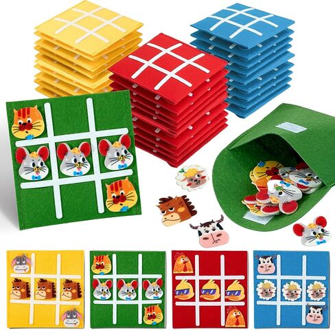 Tic Tac Toe Strategic Board Game for Kids and Family,Birthday Party Favors,Classic Educational Toys for Goodie Bag Stuffers,Gifts for Students with Envelope,Easy to Store(Bulk Pack of 30) in Kuwait