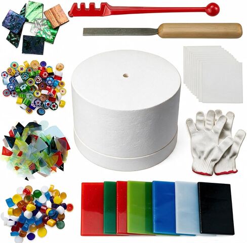 WICAND Microwave Kiln Fusing Glass for Making DIY Jewelry Tools 15pcs Set in Kuwait