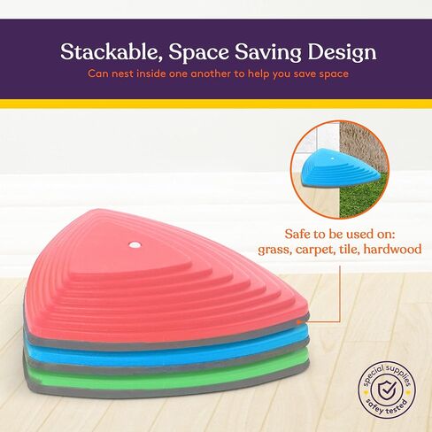 Special Supplies Stepping Stones for Kids Indoor and Outdoor Balance Blocks Promote Coordination, Balance, Strength Child Safe Rubber, Non-Slip Edging (Multi-Color, 12) in Kuwait
