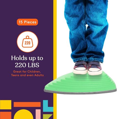 Special Supplies Stepping Stones for Kids Indoor and Outdoor Balance Blocks Promote Coordination, Balance, Strength Child Safe Rubber, Non-Slip Edging (Multi-Color, 12) in Kuwait