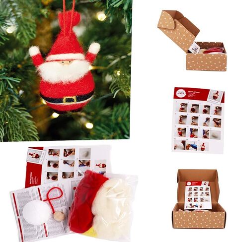 B & D Combined Inc. Wool Needle Felting Starter Kit, Felting Foam Mat, Needle，Instruction Book, Arts and Crafts, Easy for Beginner Sloth Christmas Ornaments (Grey/Black/White, 8"x5.5"x2.75") in Kuwait