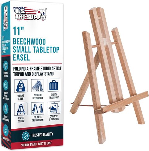 U.S. Art Supply 11" Small Tabletop Display Easel - Beechwood, Pack of 1 in Kuwait
