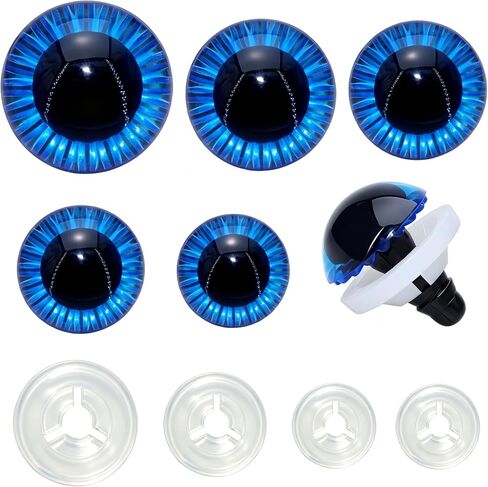 ARTCXC 50Pcs 5Size - 11/13/17/19/23MM Blue Safety Eyes Plastic Craft Eyes with Washer for Amigurumi Crochet Crafts Dolls Stuffed Animals and Teddy Bear DIY Making Supplies in Kuwait