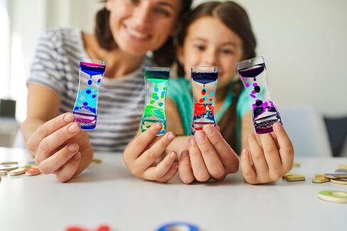 LYPGONE Liquid Motion Bubbler Timer Pack of 3 Hourglass Liquid Bubbler Sensory Toys ADHD Fidget Toy Anxiety Autism Toys Calm Relaxing Desk Toys in Kuwait