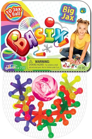 JA-RU Rainbow Jax Toy Set (2 Pack) Big Plastic Jacks Game with Ball for Kids and Adults. Neon Colored Toy Jacks. Fun Vintage Retro Toy. Stocking Stuffers Party Favor Birthday Gifts Bulk. 731-2s in Kuwait