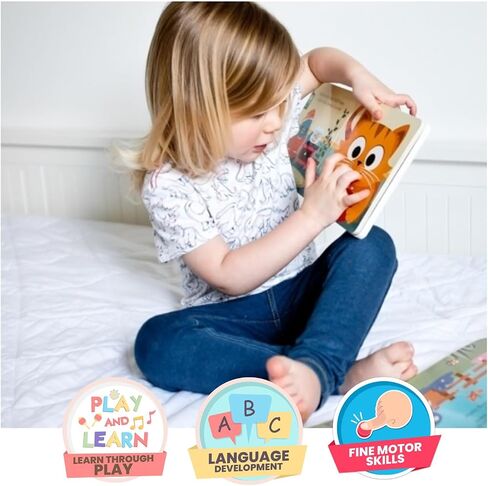 Ditty Bird Touch & Feel Animals Edition Musical Books | Fun Montessori Toys & Learning Resources | Sensory Toys for Kids | Interactive Toddler Books for 1 Year Old to 3 Year Olds | Sturdy Baby Book in Kuwait
