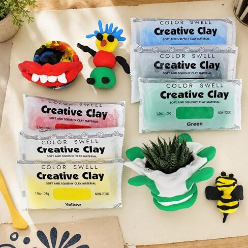 Color Swell Creative Clay Bulk Pack - 80 Packs of 1oz air-Drying Clay for Kids, Adults, classrooms in Kuwait
