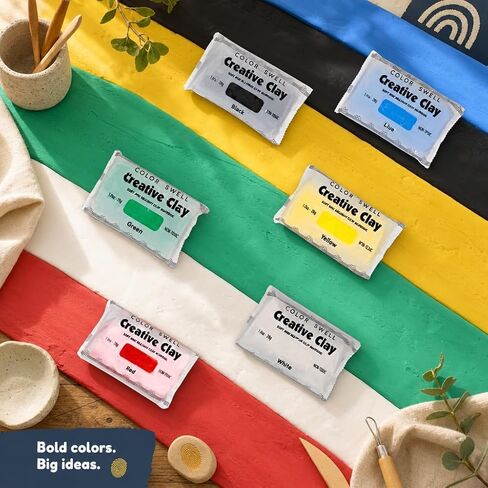 Color Swell Creative Clay Bulk Pack - 80 Packs of 1oz air-Drying Clay for Kids, Adults, classrooms in Kuwait