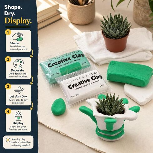Color Swell Creative Clay Bulk Pack - 80 Packs of 1oz air-Drying Clay for Kids, Adults, classrooms in Kuwait