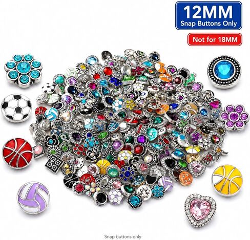 30pcs Mixed Style Petite Rhinestones Snaps Jewelry Charms Ginger Buttons 12mm for Interchangeable Snaps Jewelry Making Women Teens Girls DIY Bracelets Necklaces Rings Brooch Accessories (color-30pcs) in Kuwait