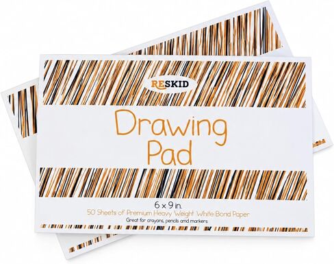 Reskid Drawing Paper Pad (6 x 9 inches) - 50 Sheets, 4-Pack - Coloring Art Pads for Kids, Sketch Pad for Drawing Kids (6x9) in Kuwait