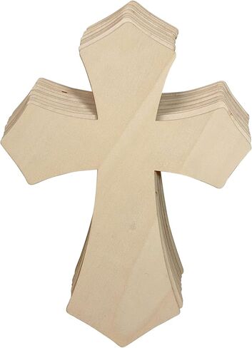 12 Inch 12 Pack Wood Cross Unfinished Wooden Crosses for Crafts Blank Wood Cross for Wall Decor DIY Project in Kuwait
