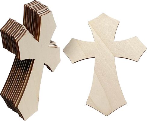 12 Inch 12 Pack Wood Cross Unfinished Wooden Crosses for Crafts Blank Wood Cross for Wall Decor DIY Project in Kuwait