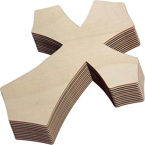 12 Inch 12 Pack Wood Cross Unfinished Wooden Crosses for Crafts Blank Wood Cross for Wall Decor DIY Project in Kuwait