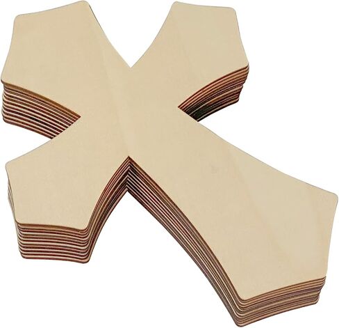 12 Inch 12 Pack Wood Cross Unfinished Wooden Crosses for Crafts Blank Wood Cross for Wall Decor DIY Project in Kuwait