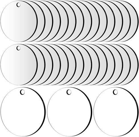 Cridoz Sublimation Ornament Blanks, 42Pcs Round Sublimation Blanks Pendants Bulk for Christmas Day and Halloween Day Ornaments Supplies, DIY Decor(2.75 inches) in Kuwait